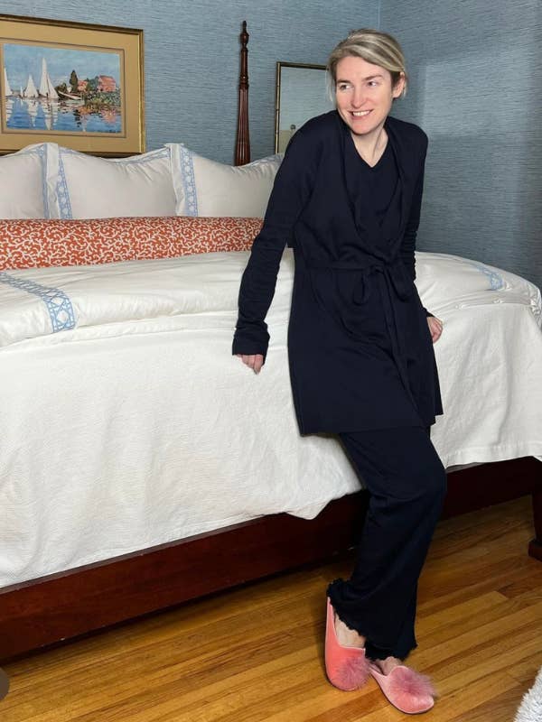 Women's Pima V-Neck Pajama Pant Set | Navy for wholesale by Milly Marie Pima
