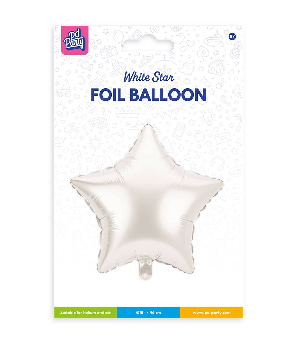 PD Party – Engroshandel Ballon – Folieballon - Stjerne hvid1