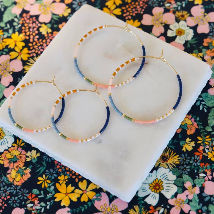 Girls Day Out by Amy Houston - Wholesale Hoop Earrings - Pocket Full of Posies // miyuki glass beaded hoop earrings1