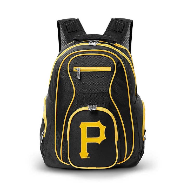 MLB Pittsburgh Pirates 19" Premium Laptop Backpack w/ Color Trim for wholesale by Mojo Licensing
