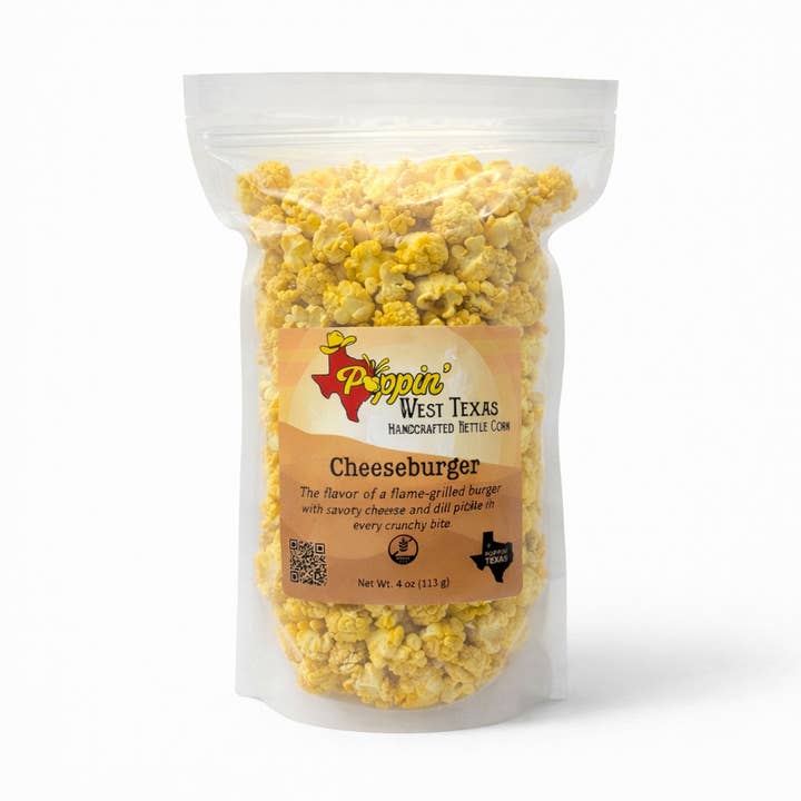 Cheeseburger Popcorn - 9 cups for wholesale by Poppin' West Texas