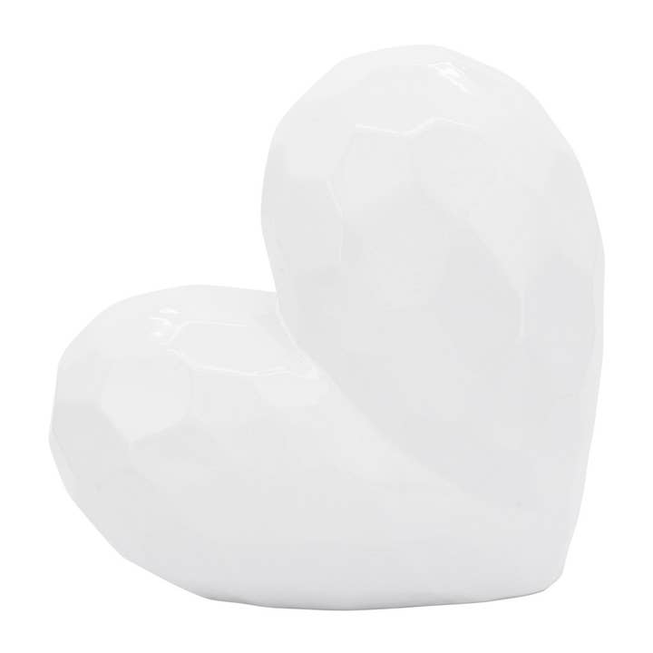 Sagebrook Home - Wholesale Decorative Tabletop Object - Ceramic Abstract Heart Decorative Object - White, 11 in.5