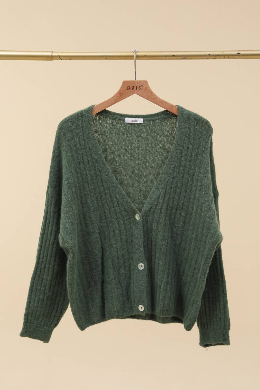 NAÏS PARIS - Vendita all'ingrosso Cardigan - Donna - Cardigan con bottoni a scollo a V in baby alpaca 45%3