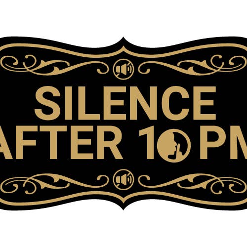 Designer Silence after 10pm Wall or Door Sign for wholesale by All Quality
