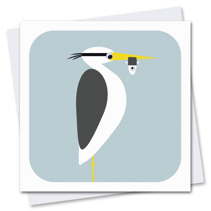 Heron Birthday Card | Bird Cards | Uk Wildlife Card for wholesale by Stripey Cats Cards