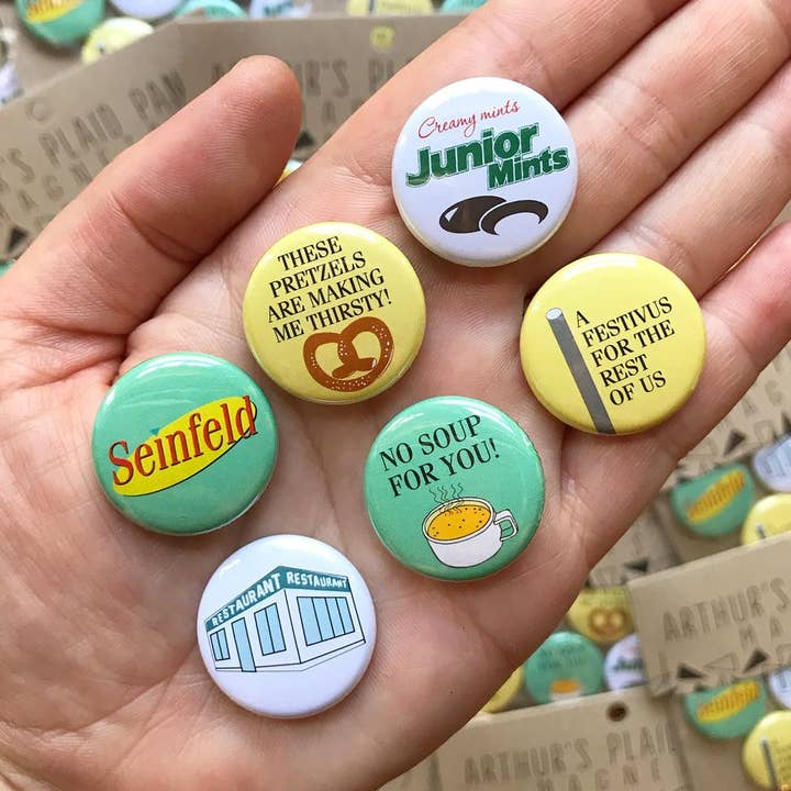 Arthur's Plaid Pants - Wholesale Lapel Pin/Button - Seinfeld - pins or magnets 0