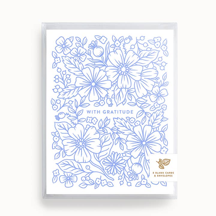With Gratitude | Greeting Card | Boxed Set of 8 for wholesale by Linden Paper Co.