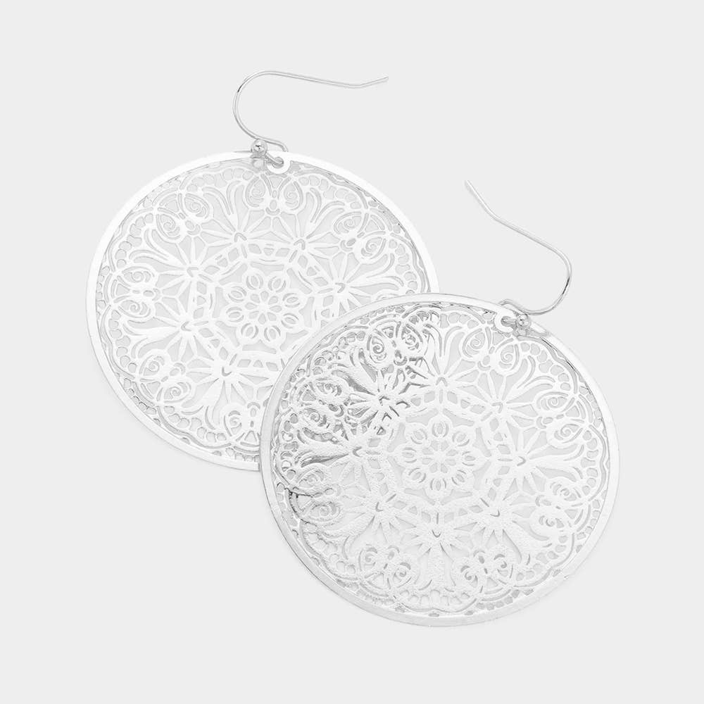 Sensibling Corp. - Vente Boucles d'oreilles pendantes - Boucles d'oreilles pendantes rondes en laiton filigrané3