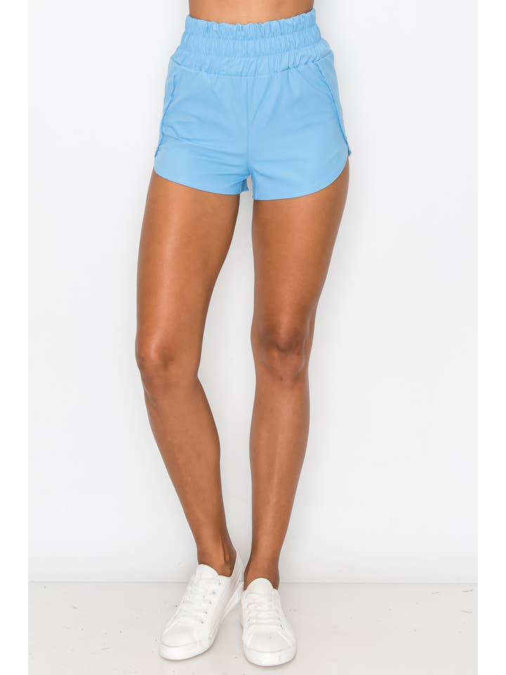 Shop Lev - Wholesale Athletic Shorts - Women's - Banding High Waist Active Windbreaker Shorts2