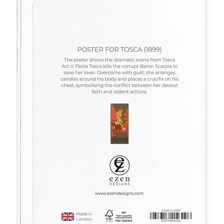 Ezen Trade - Wholesale Everyday Greeting Card - POSTER FOR TOSCA (1899): Poster Greeting Card