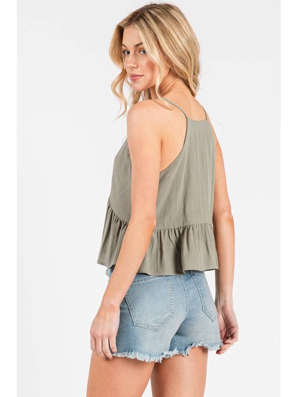 Final Touch - Wholesale Blouse - Women's - Baby Doll Racerback Crop Top - NT17395A1