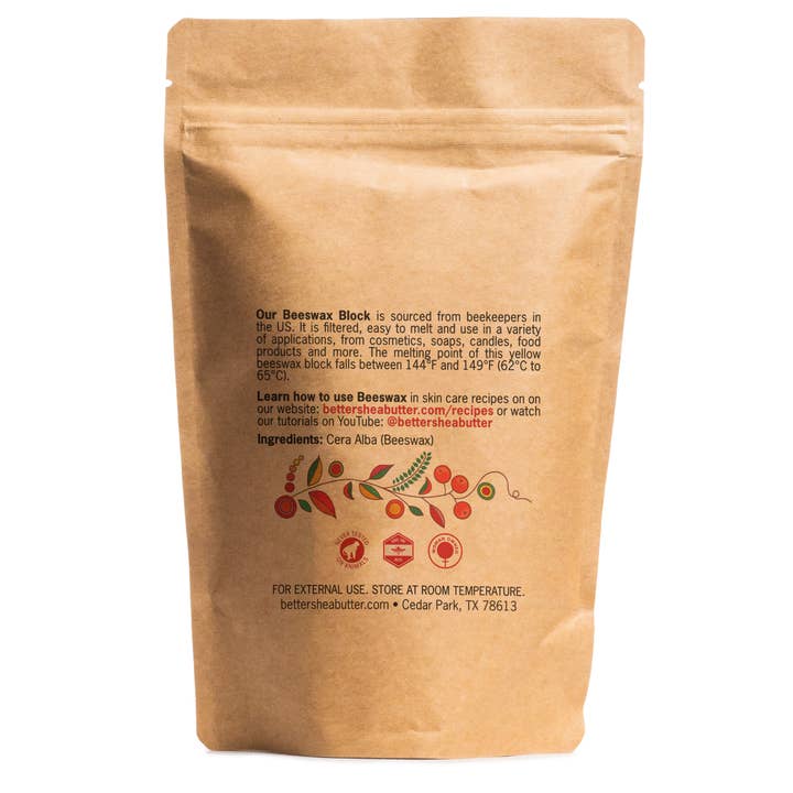 Better Shea Butter - Vente Matériels de bricolage - Bloc de cire d'abeille jaune (1 lb), 100 % pure1