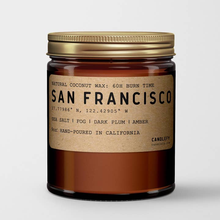Candlefy - Wholesale Jar/Filled Candle - San Francisco California Scented Natural Wax Candle