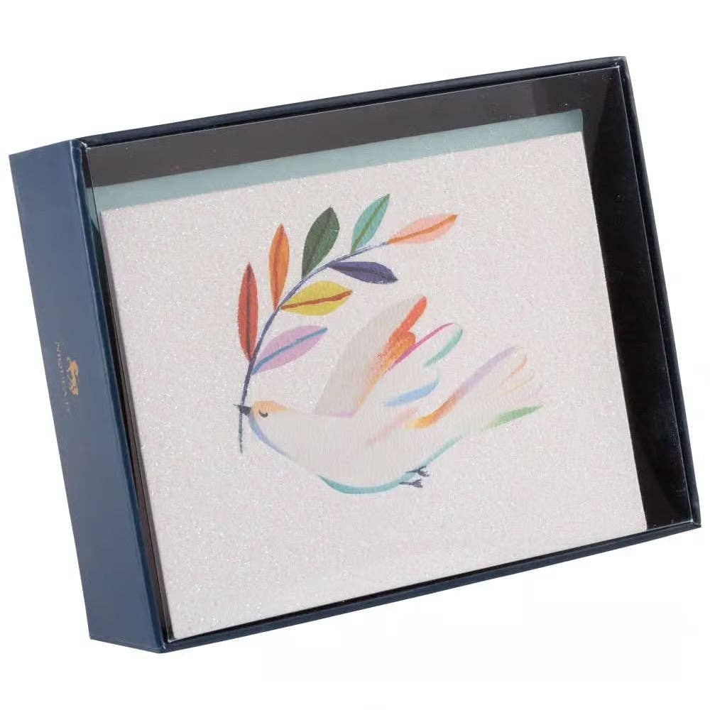 NIQUEA.D - Venta al por mayor Tarjetas de Navidad - Tarjetas de Navidad en caja de 10 unidades con paloma de la paz0