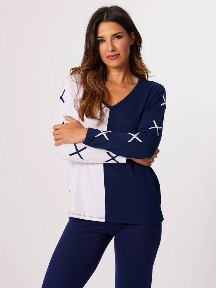 Manga en X Cuello en V para venta al por mayor de French Kyss