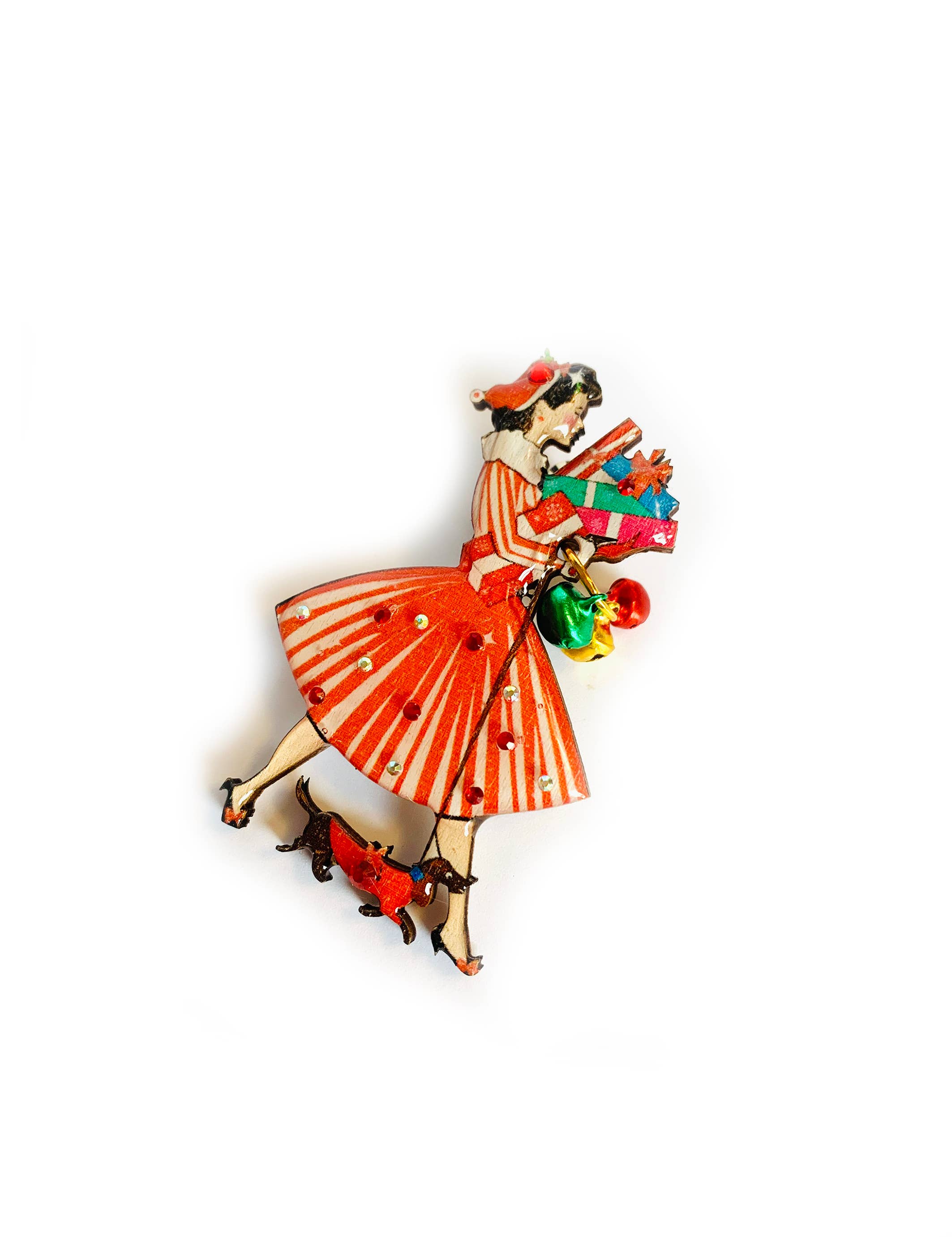 Rosie Rose Parker - Wholesale Brooch - Retro 1950s Christmas brooch Christmas jewellery uk jewllery3