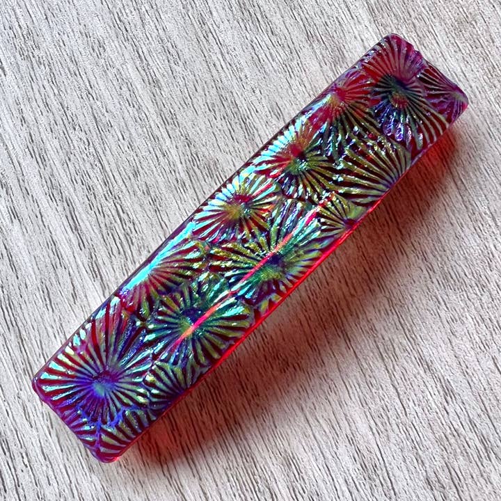 Glass Town USA – Travessão para cabelo - Mulher por atacado – Barrettes de vidro dicróico florentino tamanho grande6