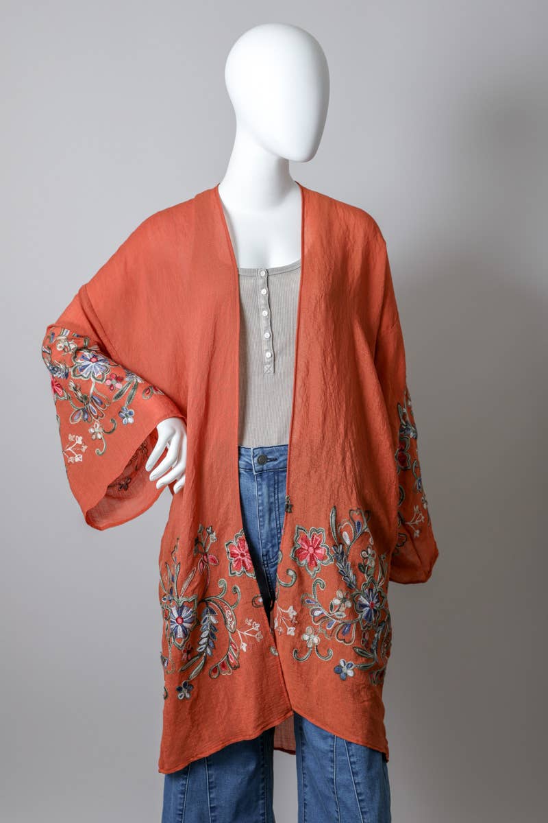 Leto Accessories - Wholesale Kimono - Women's - Chic Full-Length Flower Kimono - Versatile Layering Piece 🌼5