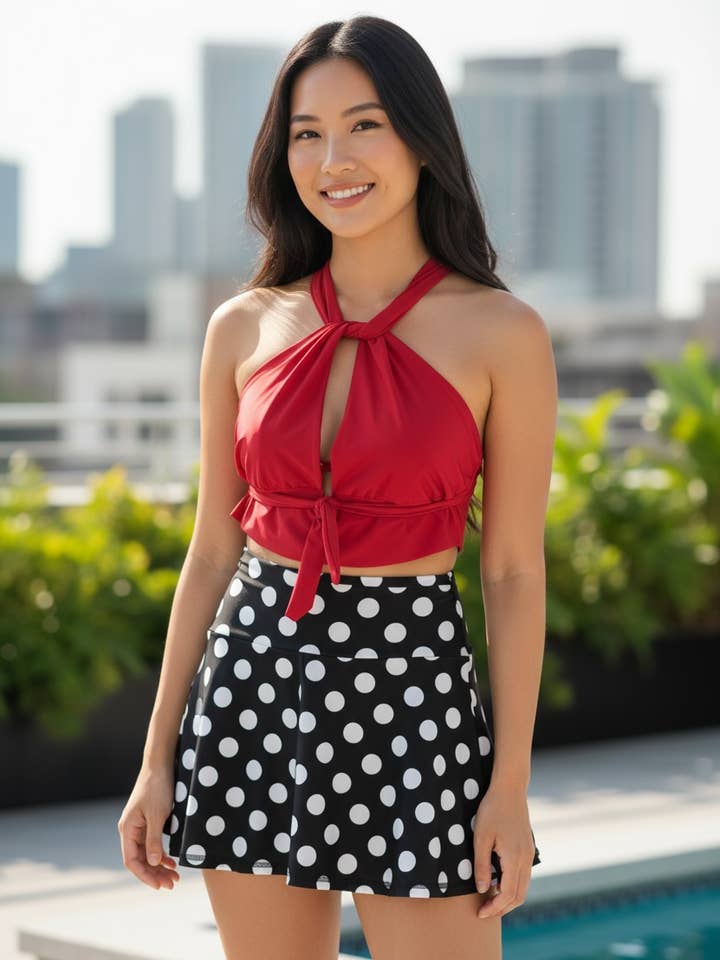 Multiway Cropped Top (Red) for wholesale by Monettiapparel