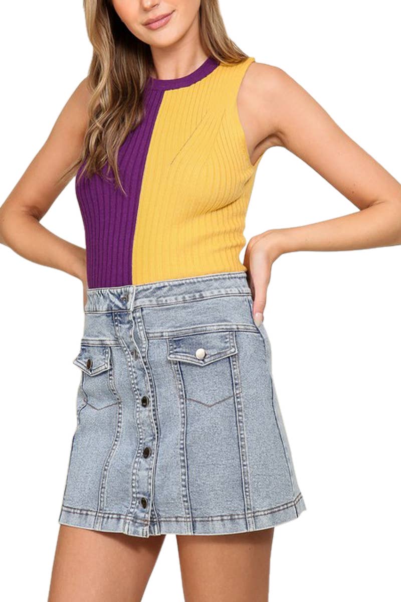 Vanilla Monkey - Wholesale Gebreide top - Dames - Game Day Trui met contrasterende geribbelde bovenkant10