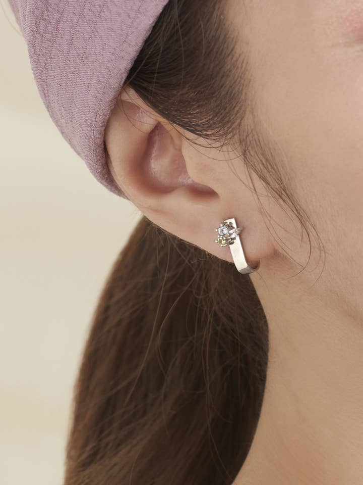 Marie 2-Wege-Ohrringe — Himmelblauer Topas (Silber) für den Großhandel von CURIOUS CREATURES