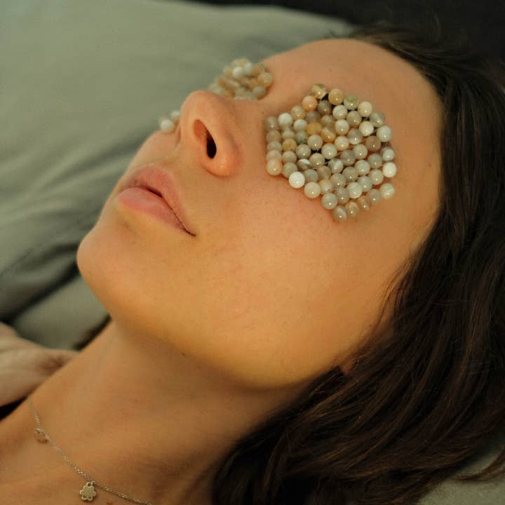 cure. - Vendita all'ingrosso Maschere trattamento occhi - Patch occhi in pietra naturale di agata fatti a mano1