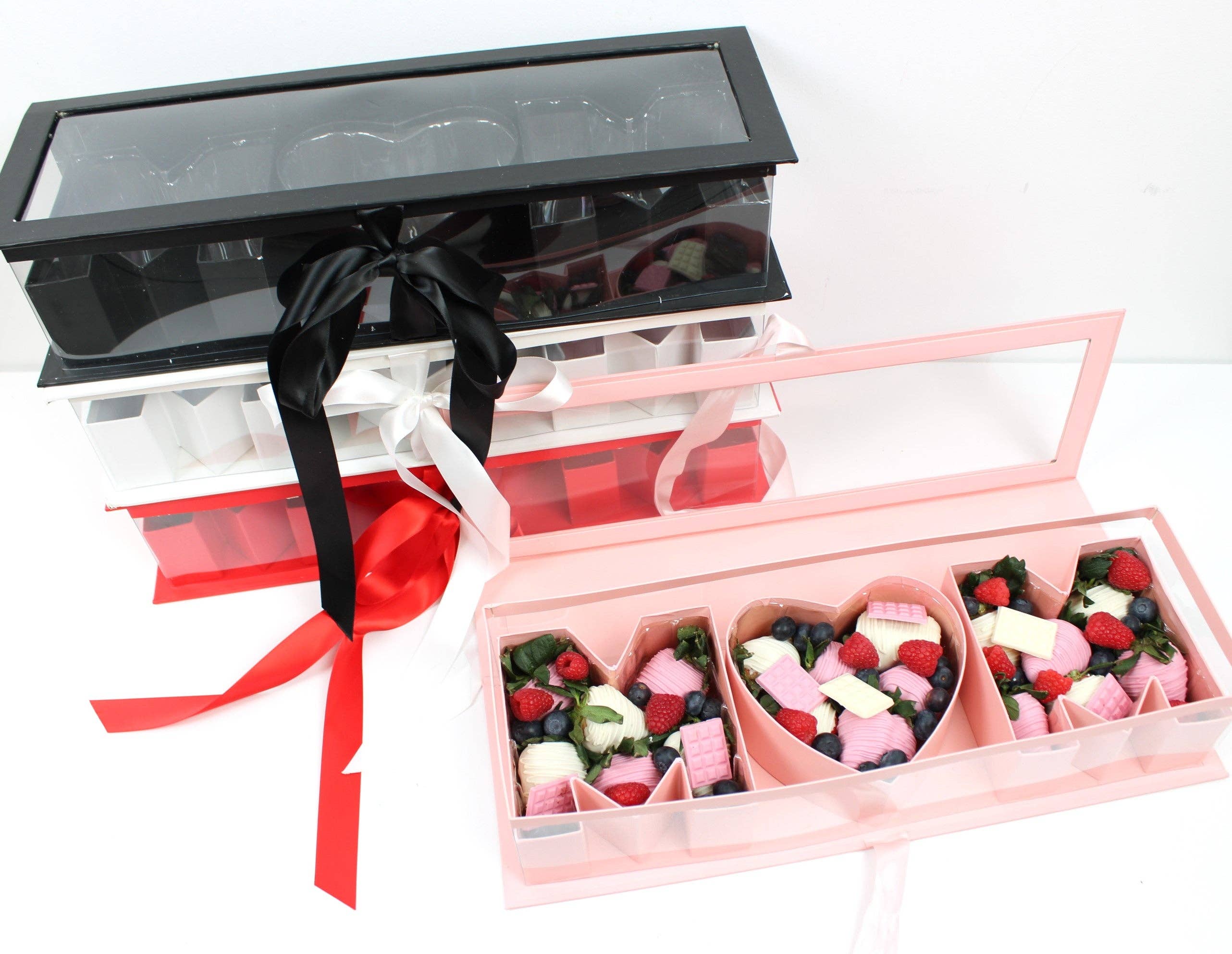 Elegant Design Supply – wholesale Presentbox – MOM fyllbar blomlåda med klar PVC-topp, plastfoder och satinband2