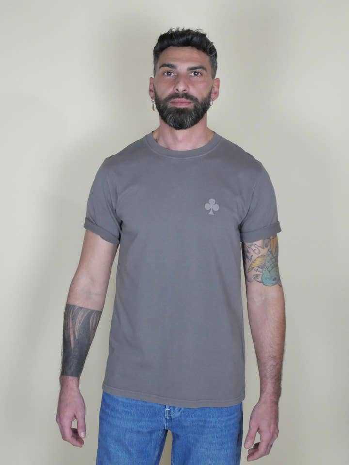 T-shirt Trifoglio Grigio Pigmento per la vendita all'ingrosso da parte di monsieurbarr