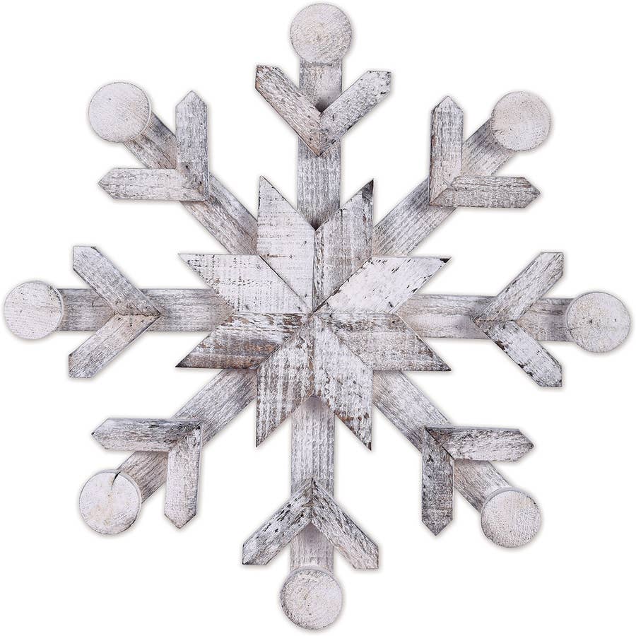 Col House Designs - Wholesale Distressed Wooden Snowflake Spindles, 3/Set