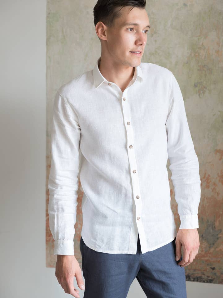 Klassisk linnedskjorte – Langærmet for engroshandel hos VADU Linen