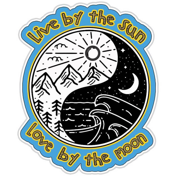 Fabdaz - Wholesale Sticker - Live By The Sun, Love By The Moon Yin Yang Sticker