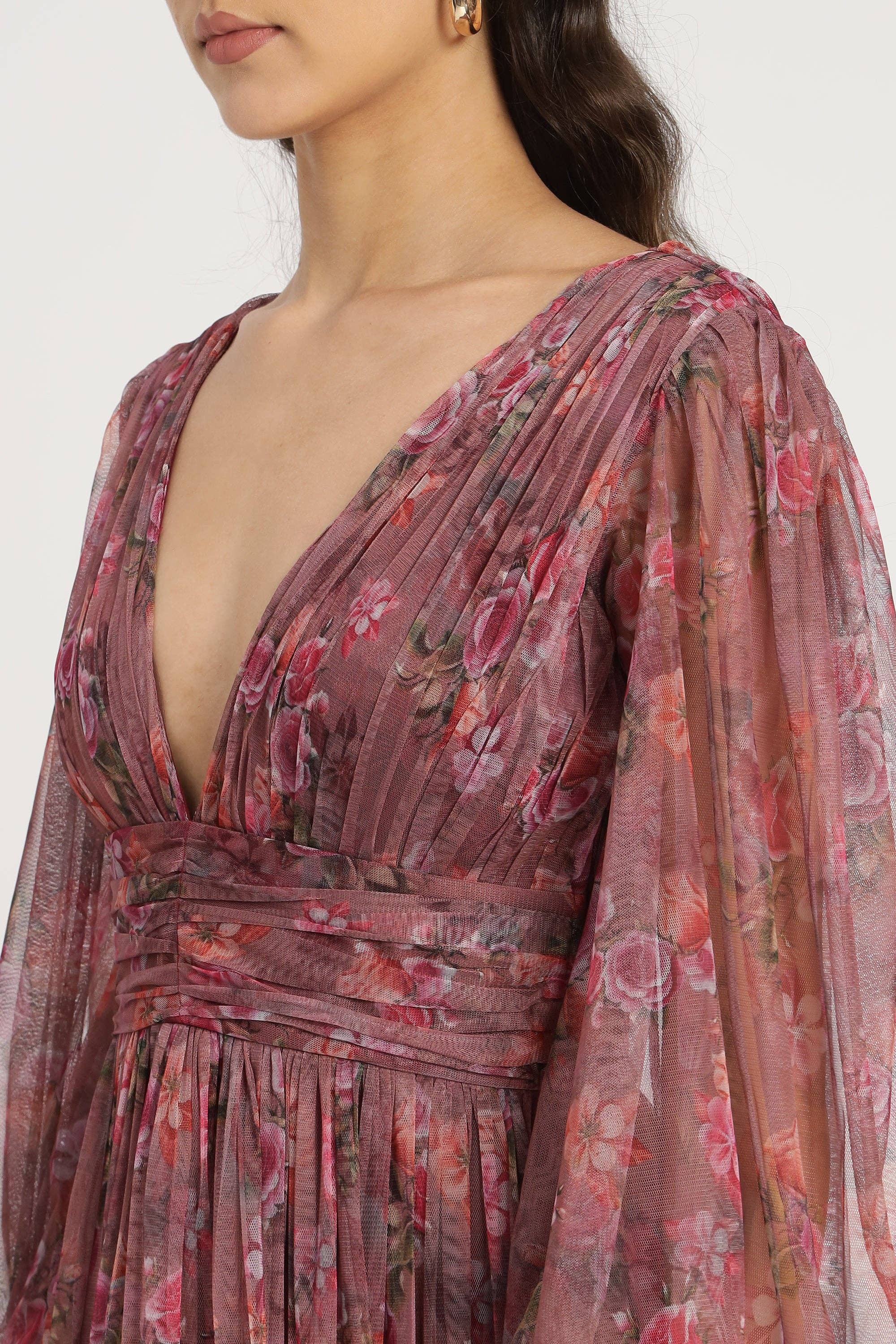 Viola Floreale Abito Maxi Lydia Tulle in Floreale Viola in vendita all'ingrosso su Faire10