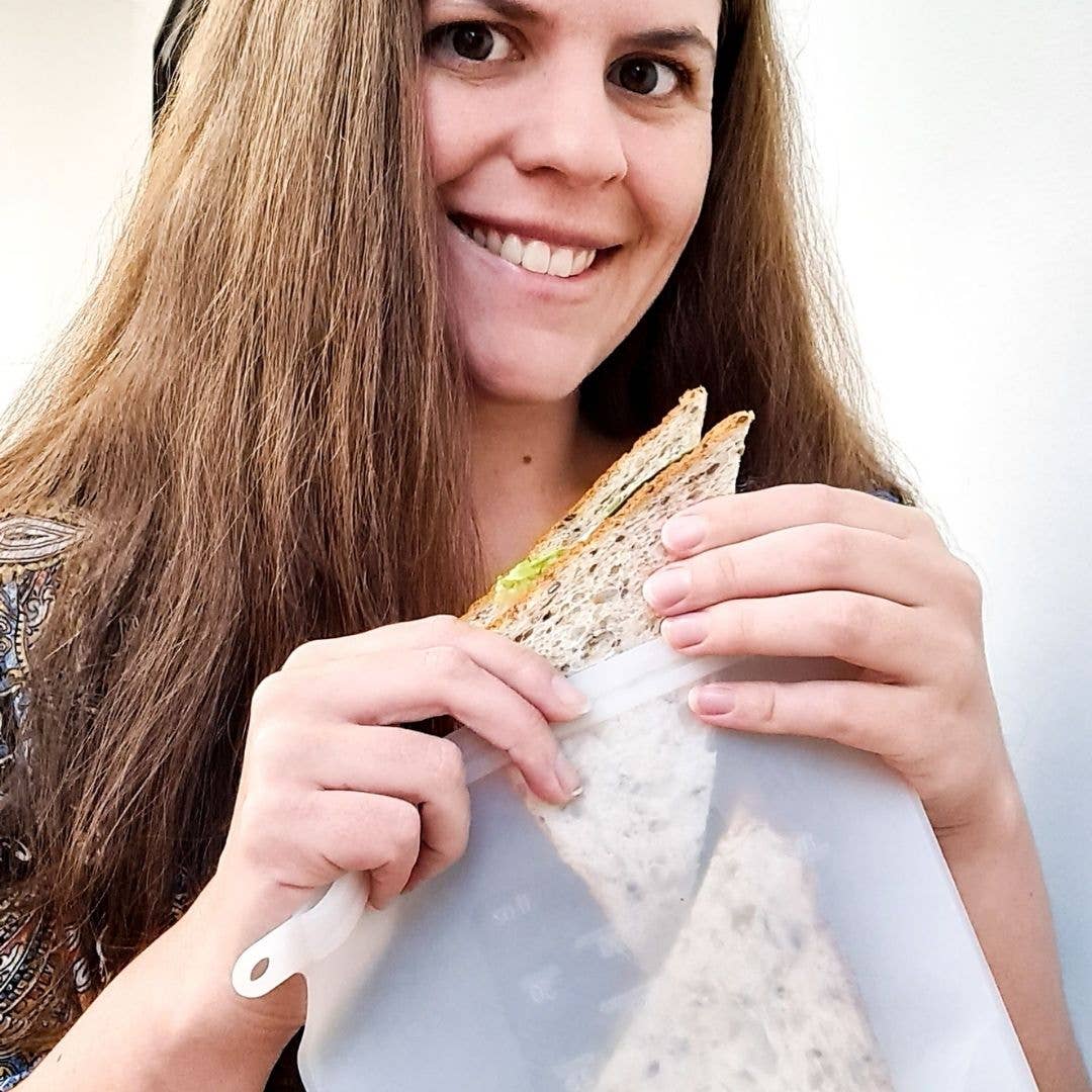 Us and The Earth - Vendita all'ingrosso Involucro/sacchetto per alimenti - Sacchetto richiudibile in silicone riutilizzabile 1000ml | Sacchetto per congelatore0