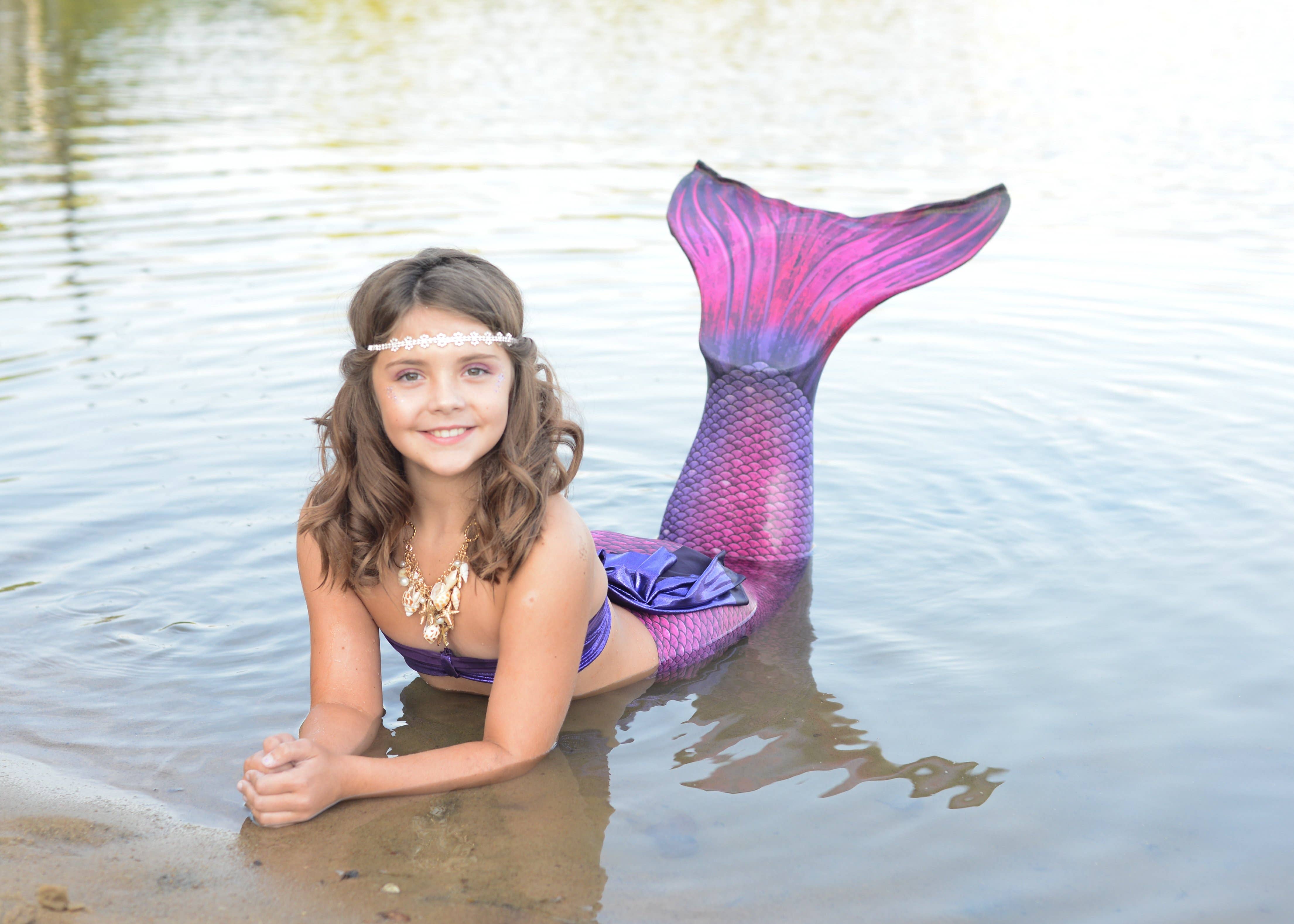 Sun Tail Mermaid - Wholesale Beach/Pool Toy - Kids & Baby - Bali Blush Mermaid Tail + Monofin Set clothing for kids, girls, teens, and women (pool toy)4