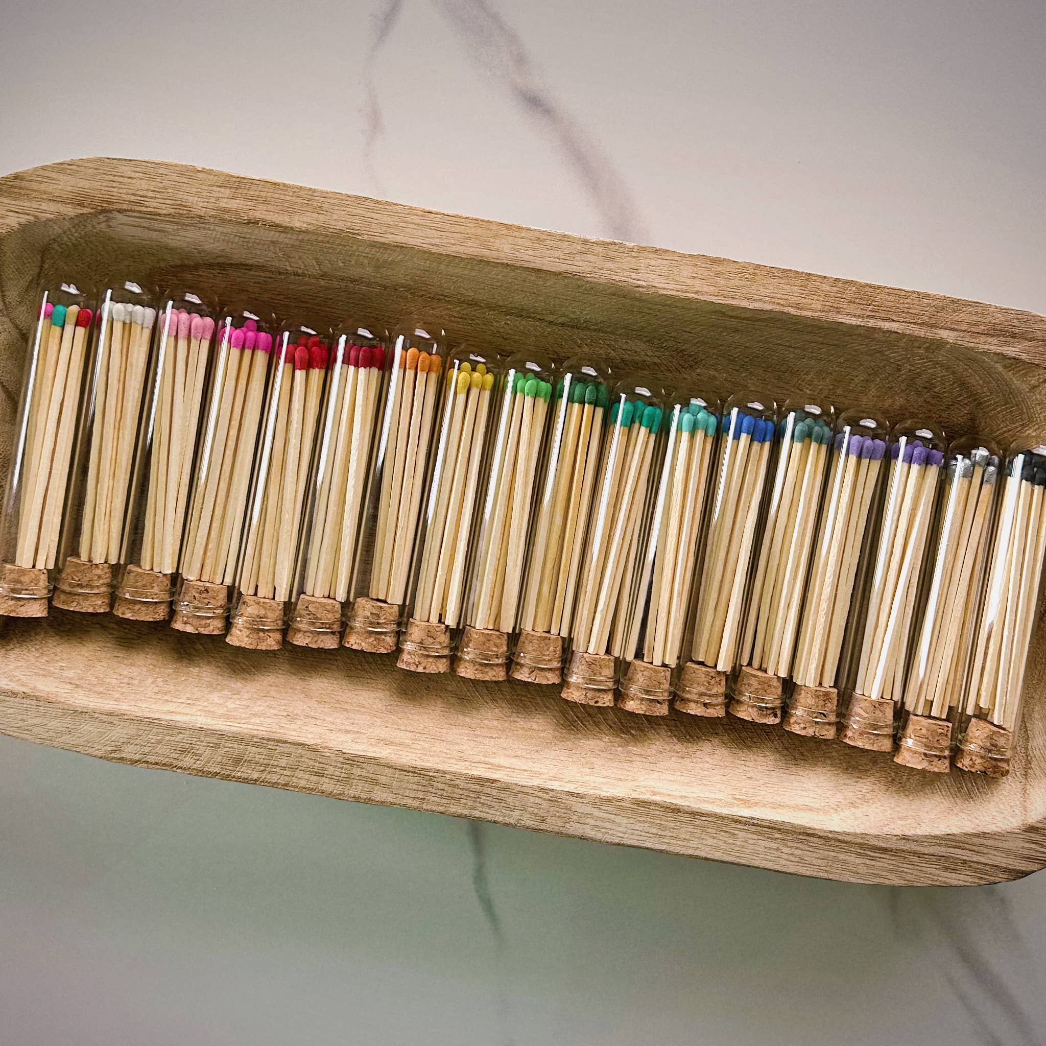 Thankful Greetings - Vente Allumettes - Allumettes de sécurité 10 cm + mini cloche en verre - Couleurs au choix + Grattoirs29