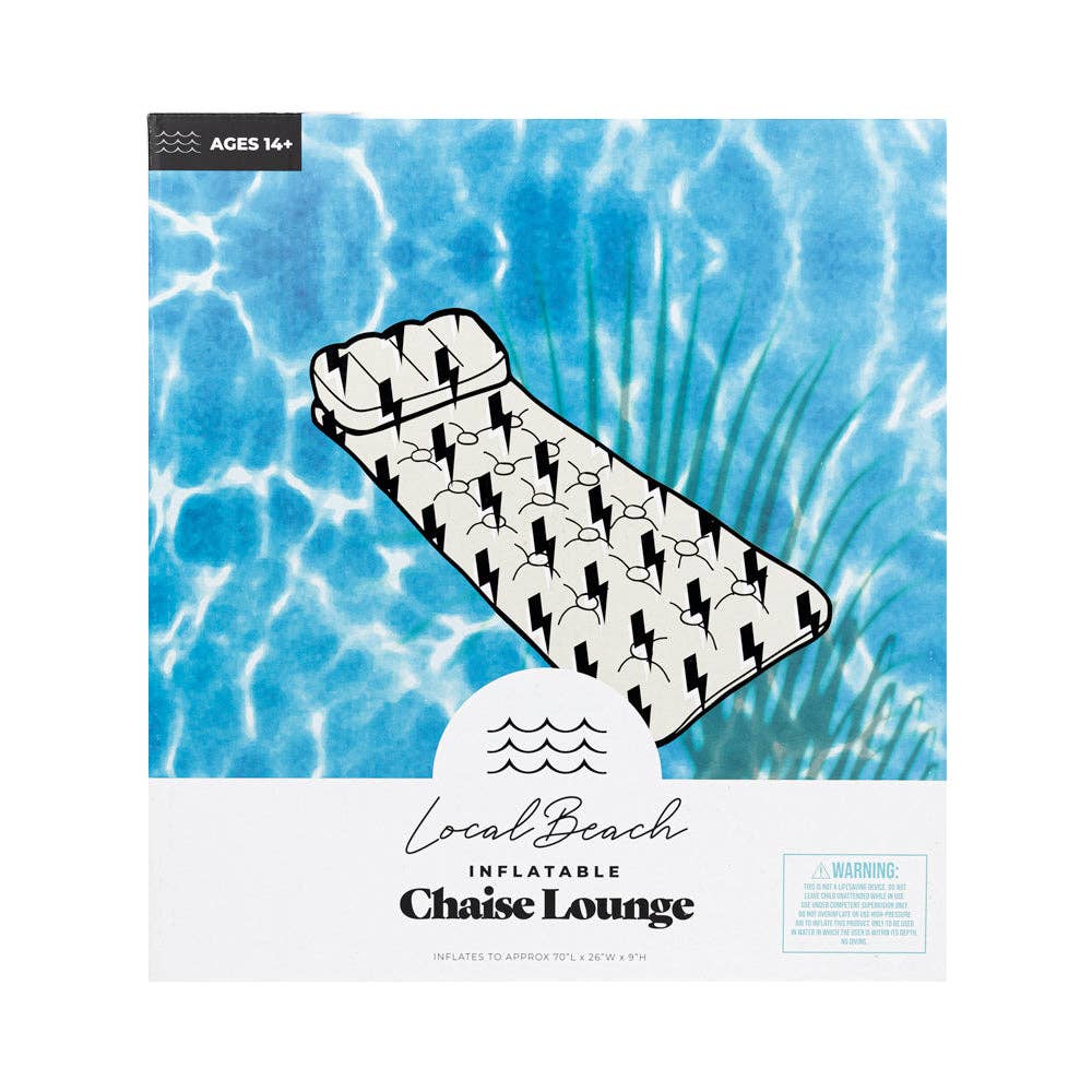 Black Natural Lightning Bolt Lounger Pool Float for wholesale on Faire2