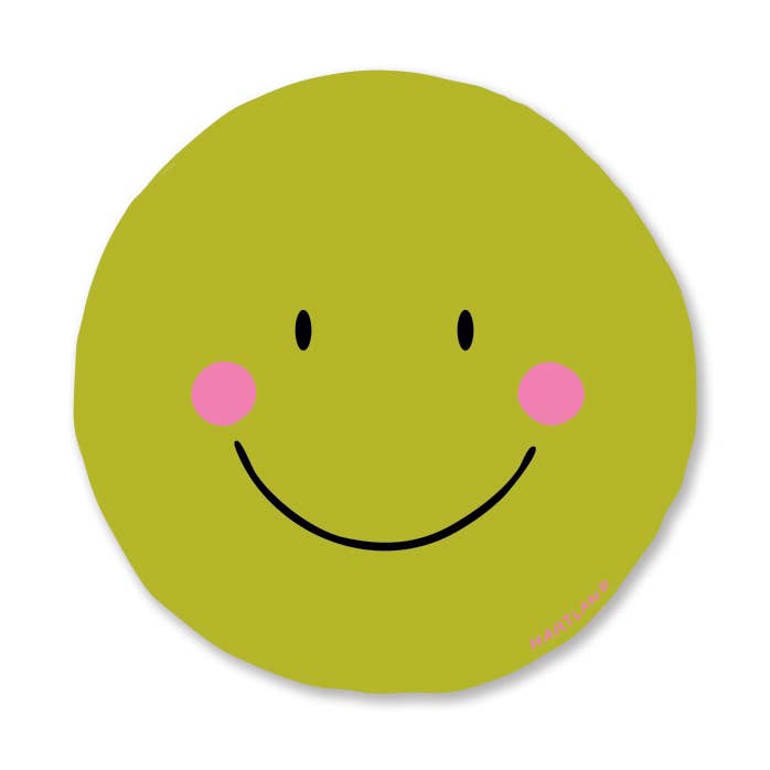 Klistermærke / Smiley Limegrøn for engroshandel hos Hartland Cards