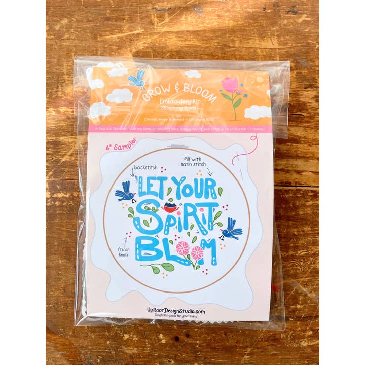 UpRoot Design Studio - Wholesale Embroidery/Cross Stitch Supplies - "Let Your Spirit Bloom" Eco-Embroidery Kit (Joyful Threads)3