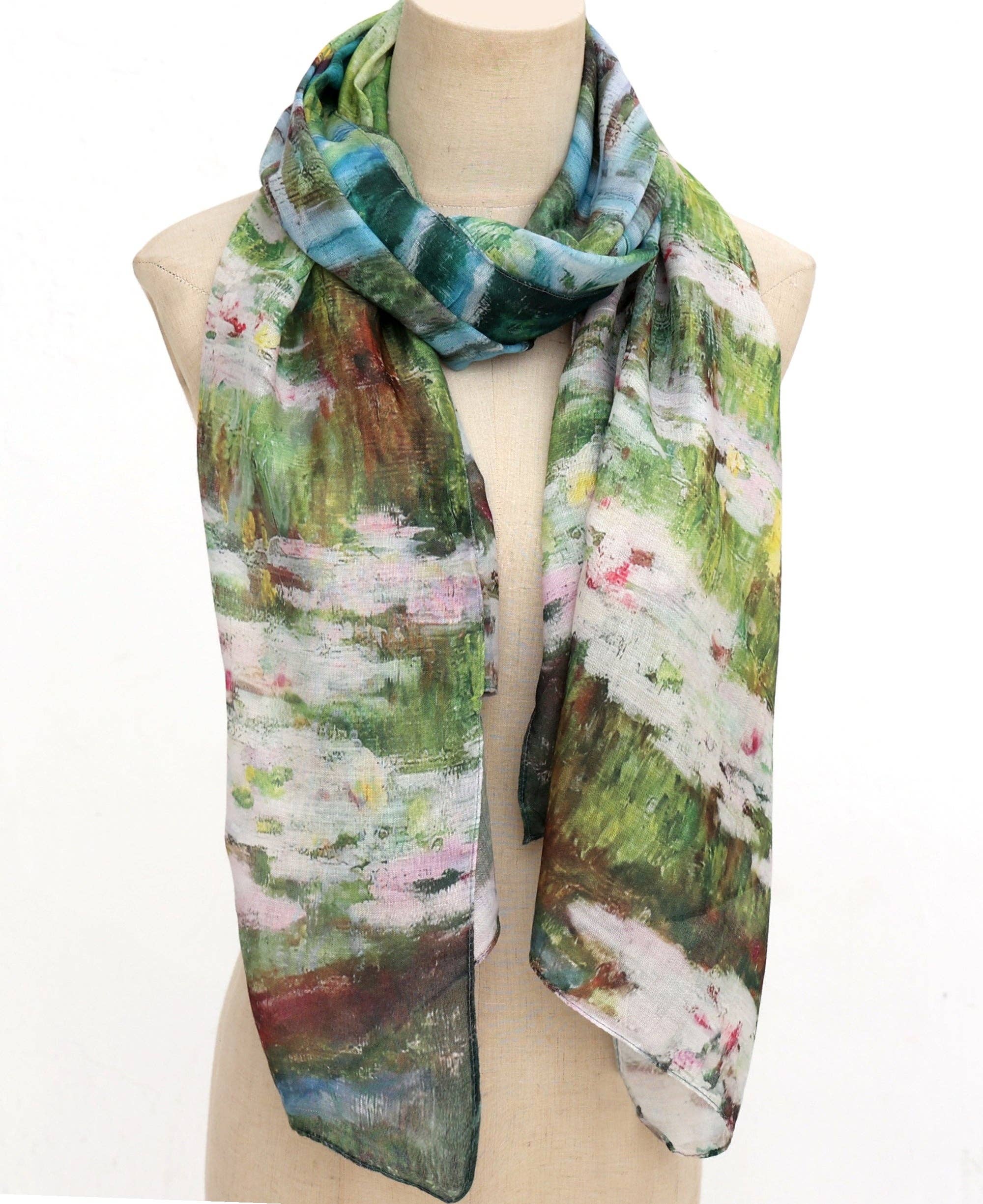 JC Sunny Fashion - Wholesale Sjaal - Dames - JC0711148 Claude Monet-Brug over een vijver met waterlelies Sjaal1