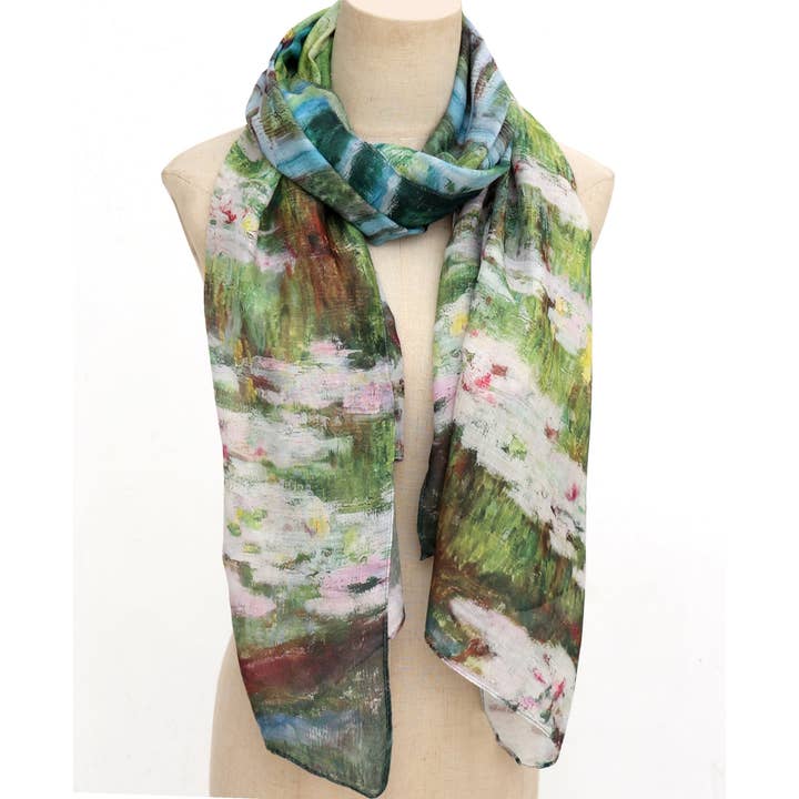 JC Sunny Fashion - Wholesale Sjaal - Dames - JC0711148 Claude Monet-Brug over een vijver met waterlelies Sjaal1