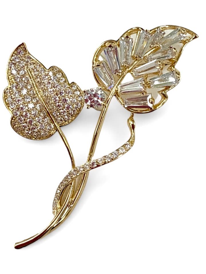 Brooch 7 - silver or gold leaf (limited qty) for wholesale by Sonya Renee Jewelry