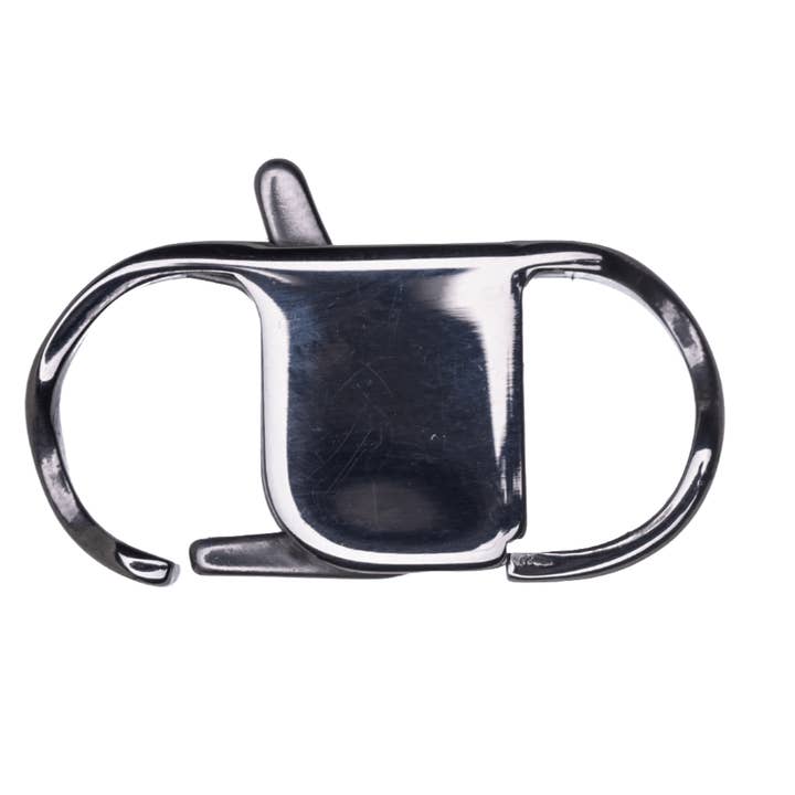 Continental Beads - Wholesale Clasp - 32mm x 15mm Stainless Steel Curb Chain Trigger Clasp - Available in Silver & Waterproof Gold - Sold Individually - CL/CURB3SS