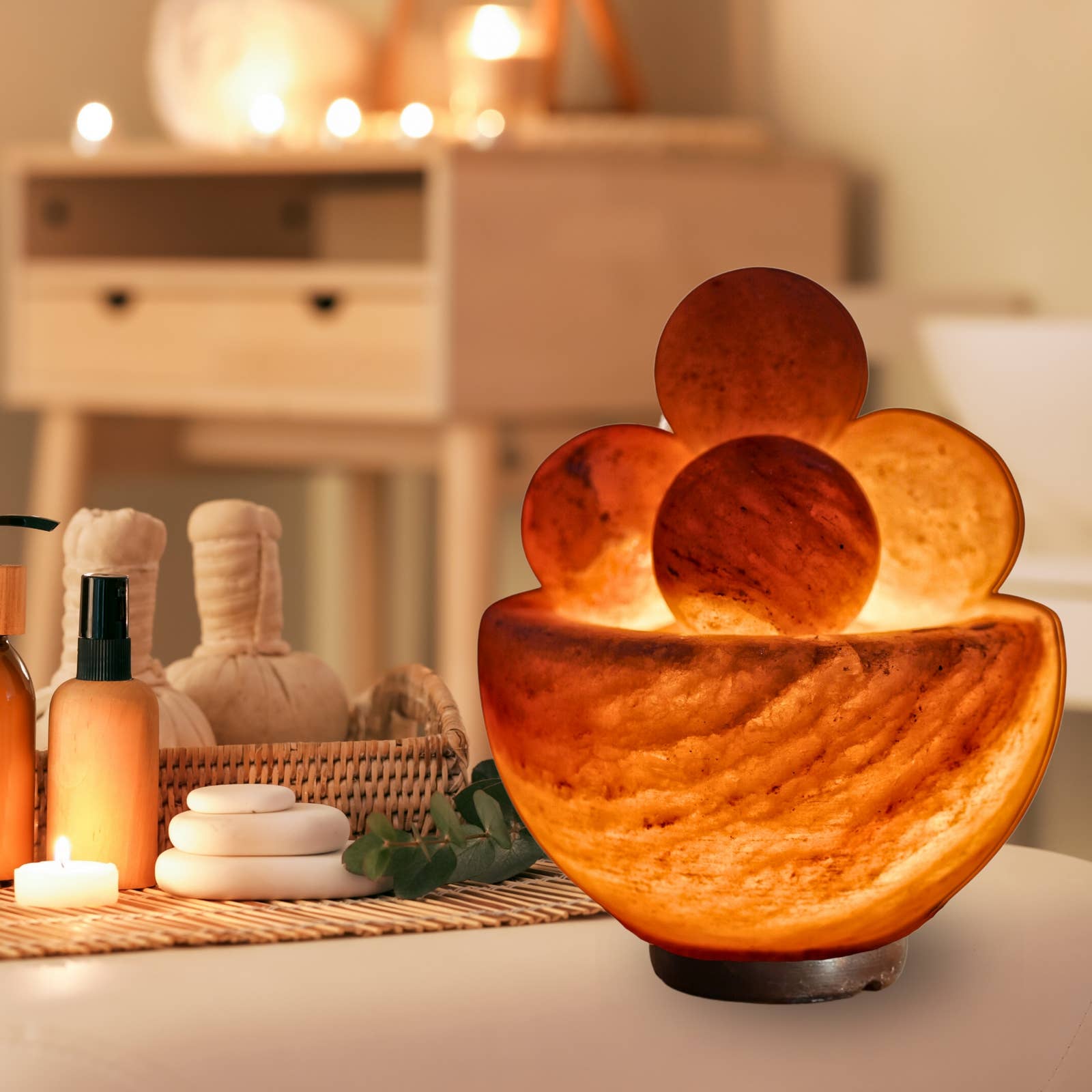 Zen'Arôme - Wholesale Zoutlamp - Himalayazoutlamp met 4 zoutmassageballen6