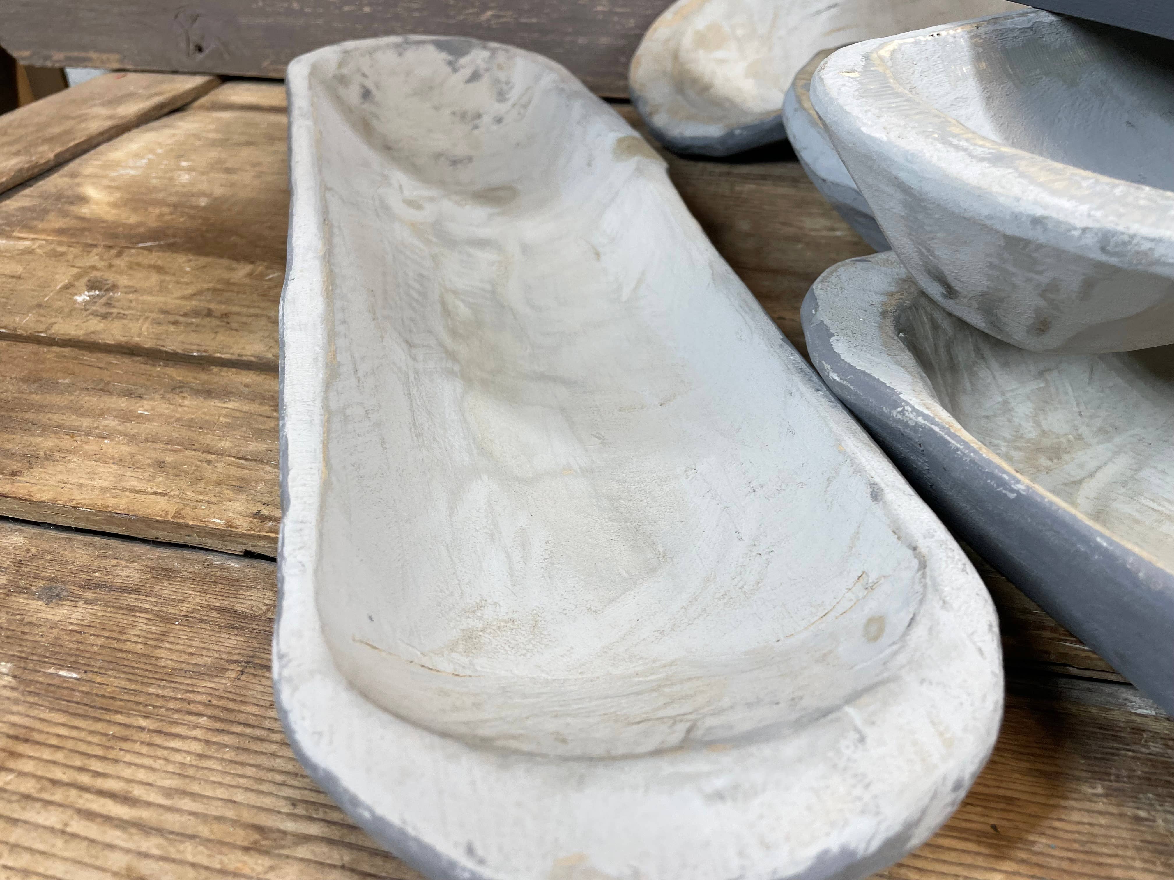 My Amigos Imports - Wholesale Decorative Plate/Dish/Bowl - Baguette-Bowl-ER-Home Decor #2-Sm Baguette-Shallow-Gray #85