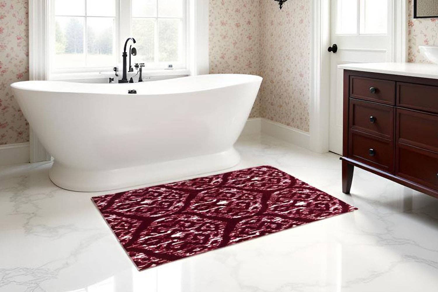 Studio 67 Wash+Dry Mats - Wholesale Door Mat - Ruby Ikat5