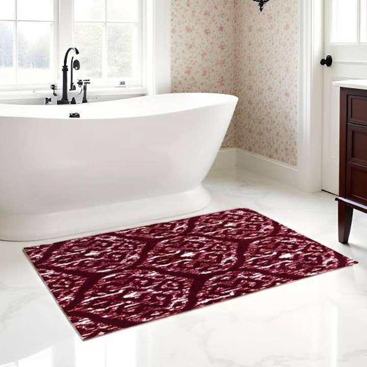 Studio 67 Wash+Dry Mats - Wholesale Door Mat - Ruby Ikat5