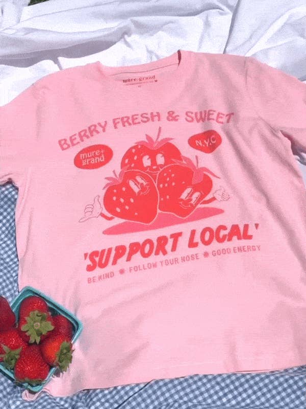 Mure and Grand - Wholesale Screen Printed T-Shirt - Women's - Berry Fresh + Sweet Graphic Tshirt