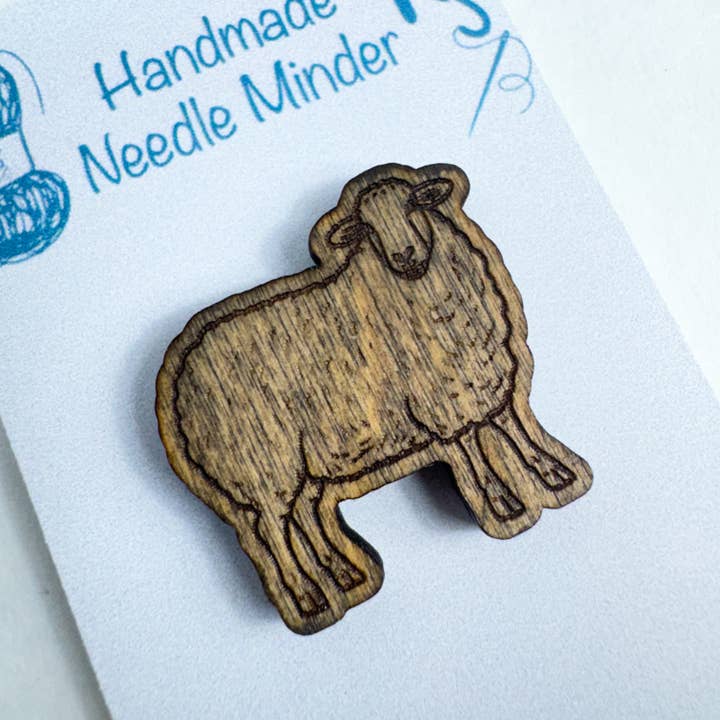 Art by Erica H & Rebel Stitchers - Wholesale Embroidery/Cross Stitch Supplies - Standing Sheep Engraved Wooden Magnetic Needle Minder4