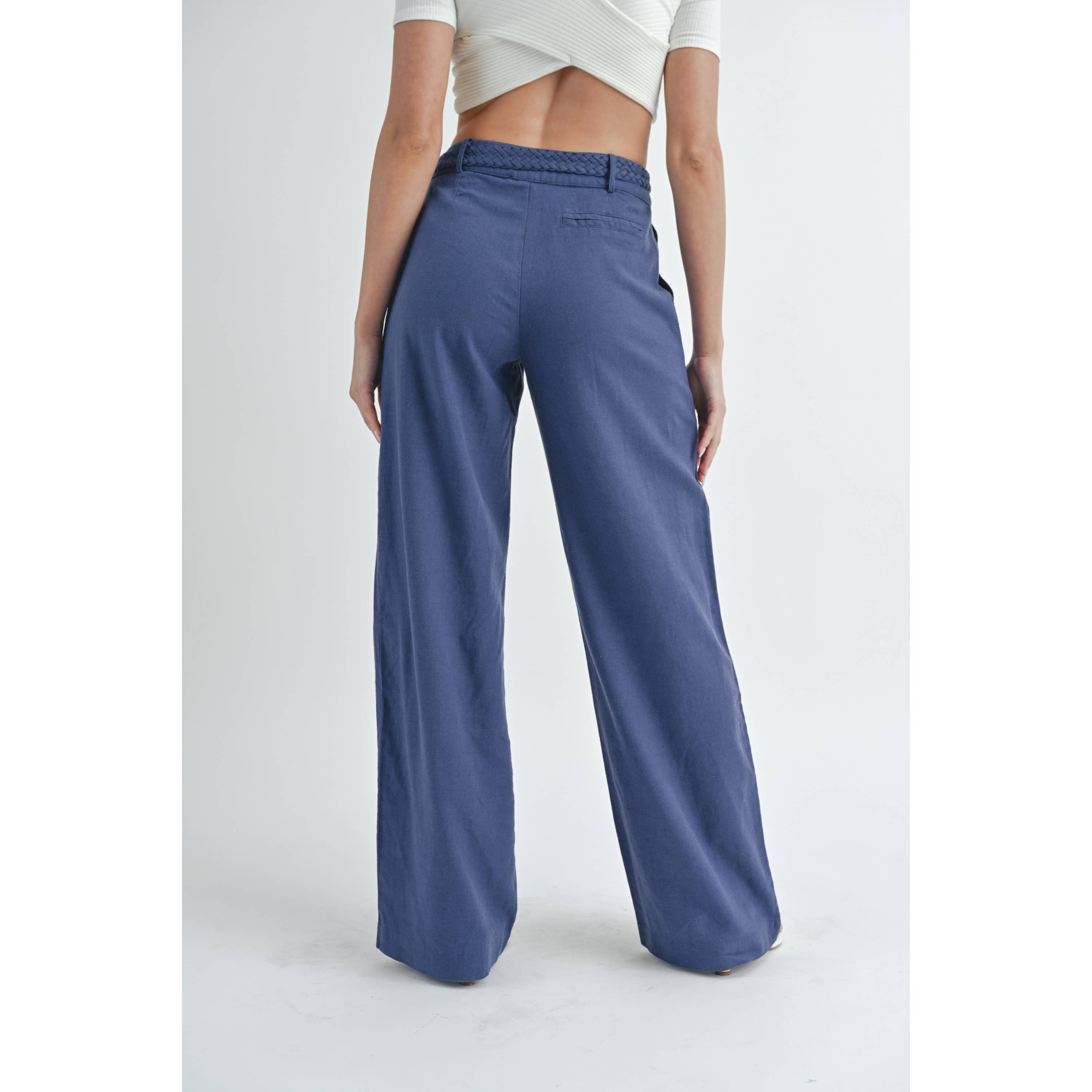 Peace Love Line – Großhandel Hose – Damen – PL1807 - LANGE LEINENHOSE MIT TASCHEN8