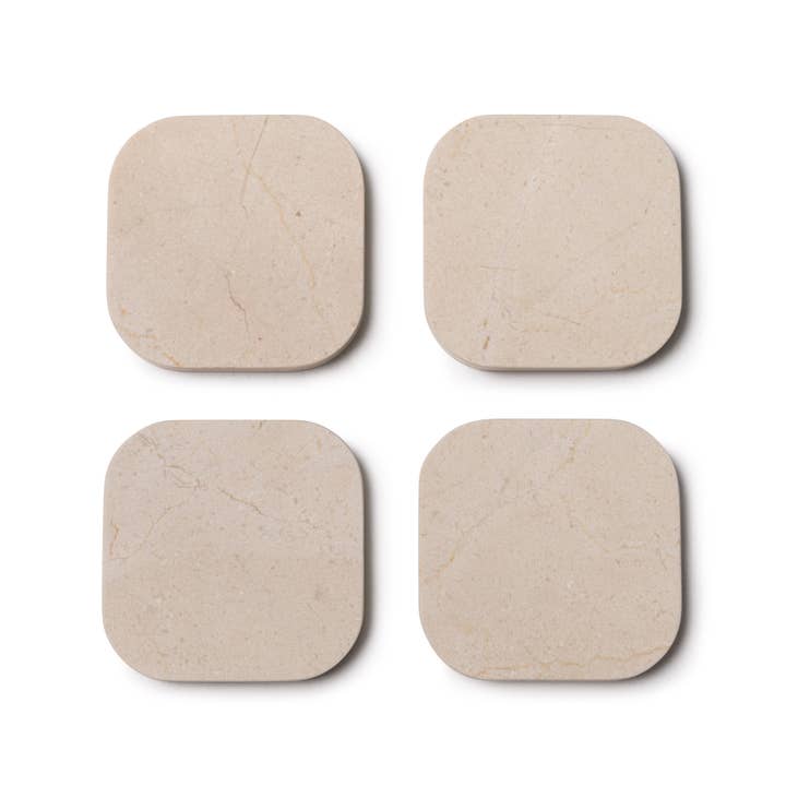 MOOISA B.V. - Wholesale Coasters - Marble coaster - organic - beige set of 4 - 10x12